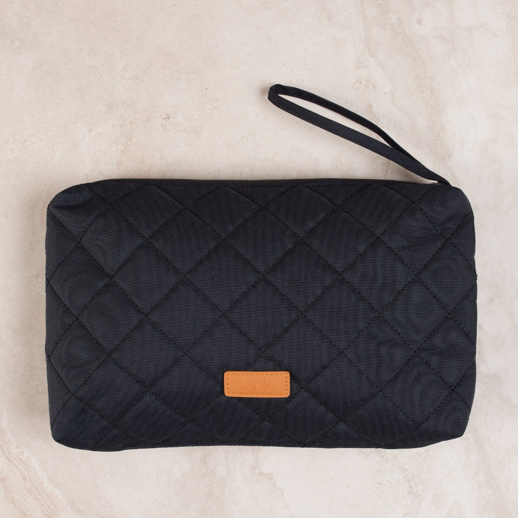 Black Quilted Wet Bag