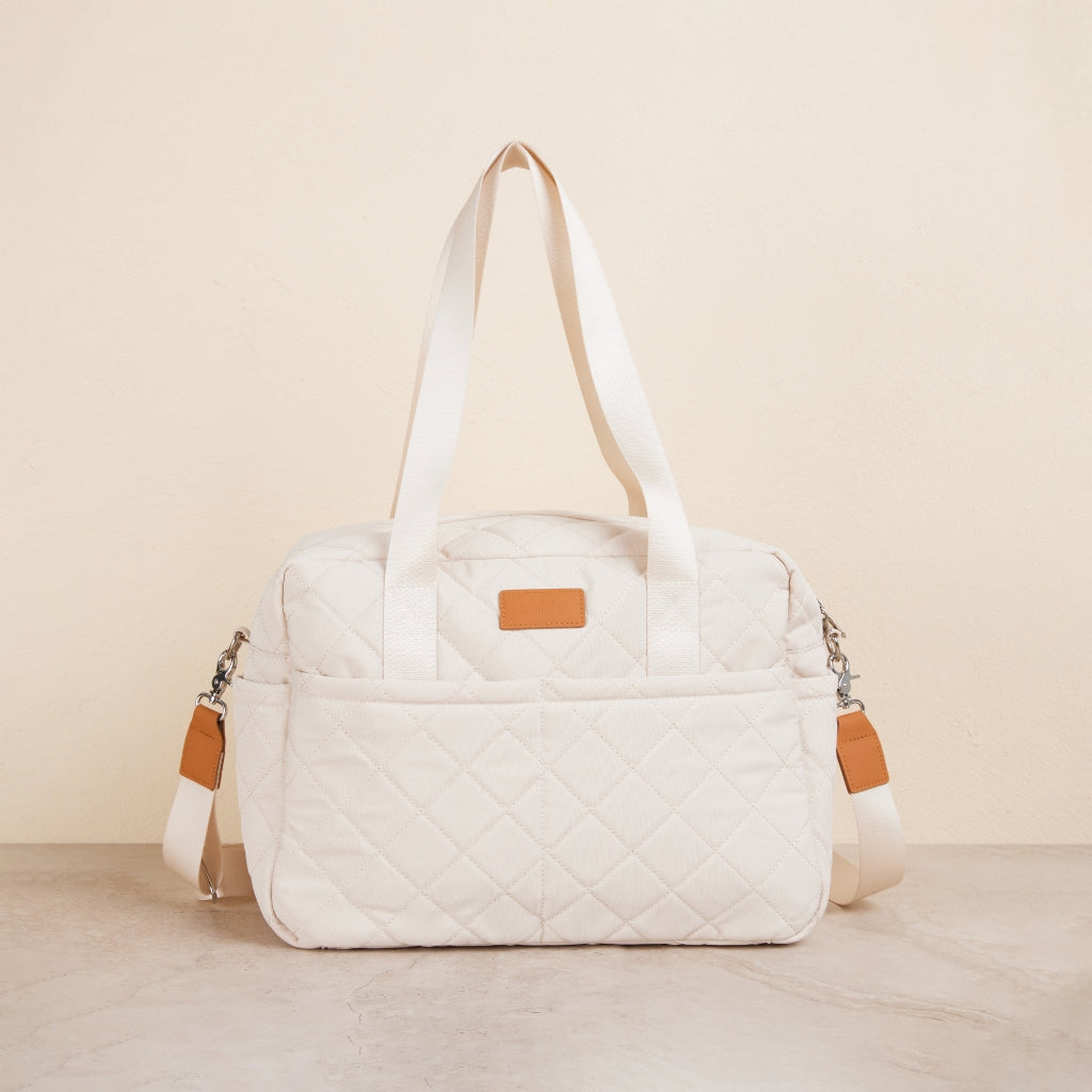 Sand Quilted Nappy Bag