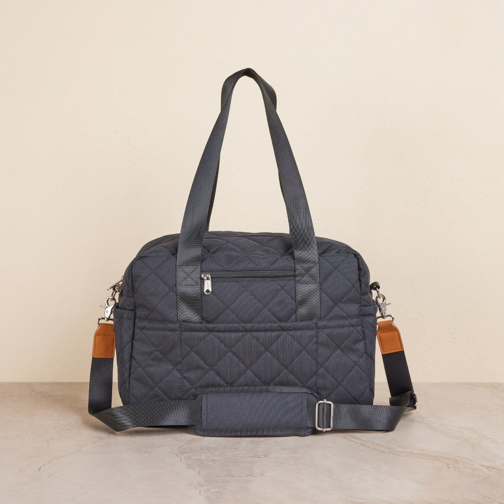 Black Quilted Nappy Bag