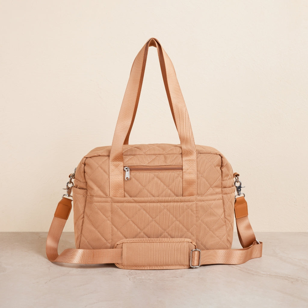 Tan Quilted Nappy Bag