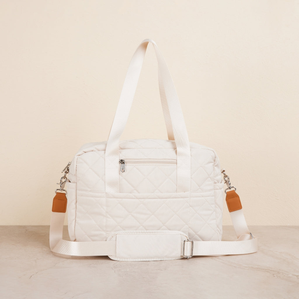 Sand Quilted Nappy Bag