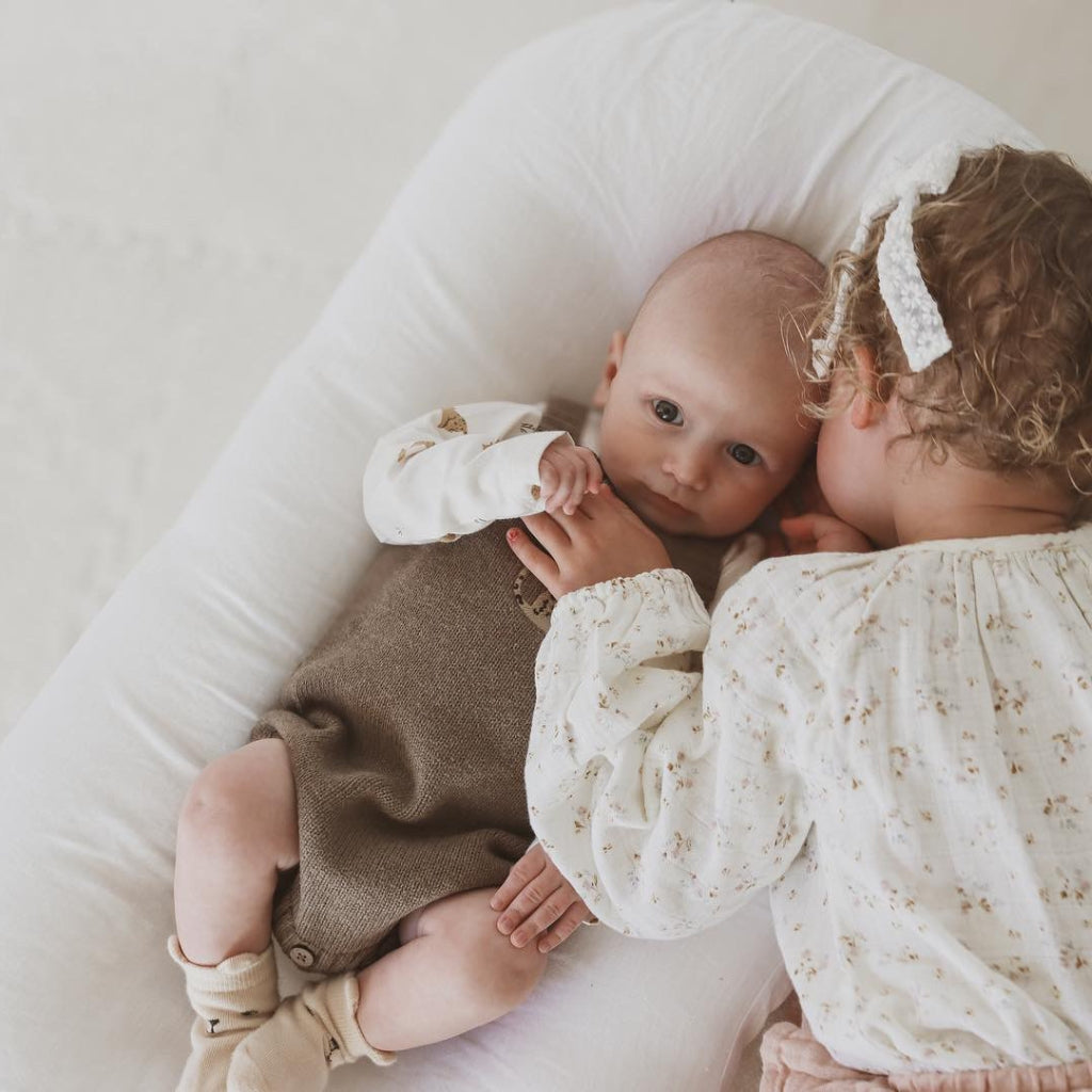 White Linen Baby Lounger Cover